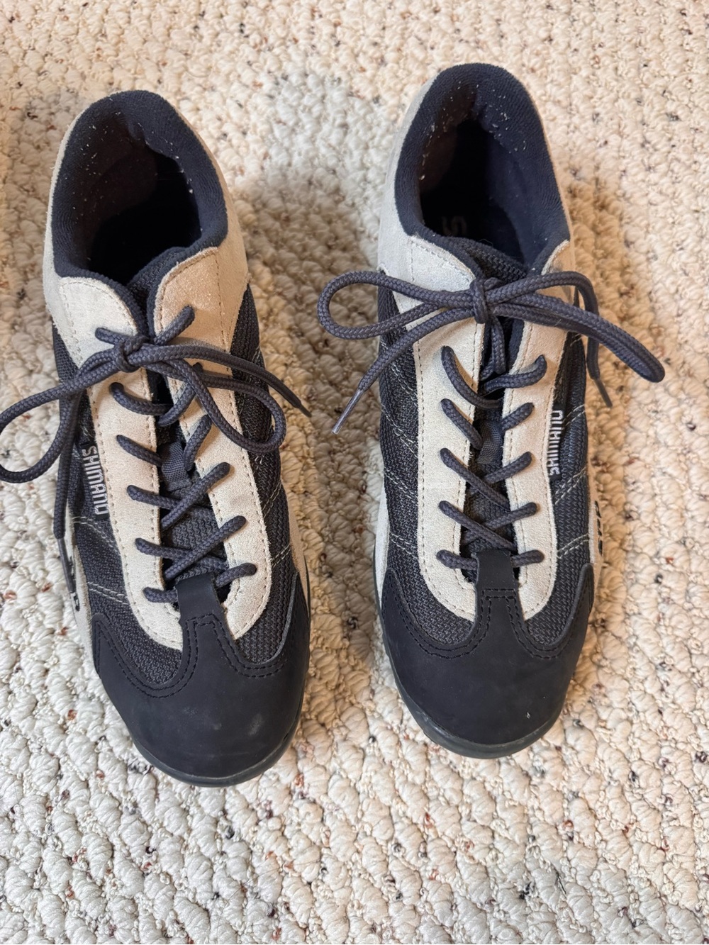 Shimano Black and Gray Lace-Up Cycling Sneakers